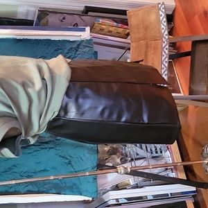 NWOT Faux Leather Slip On Black Mini Skirt M